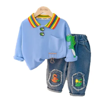 Новата пролетно-есенна дрехи за малките момичета, детски дрехи, ежедневни тениска за малки момчета, панталони, 2 бр. /компл., детски костюм, детски спортни костюми