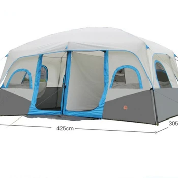 Палатка за нощуване на открито 6-8 души, голяма палатка с две спални