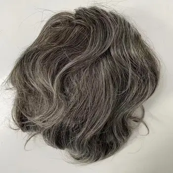 Парче човешка коса индийски девственици 1b/сив, индивидуален перука с моноблок за мъже
