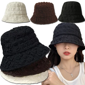 Рибарска шапка с мрежесто козирка от бръчки, сгъваеми дамски летни шапки-кофа на открито, регулируем рибарска шапка, универсална шапка от слънце в ретро стил