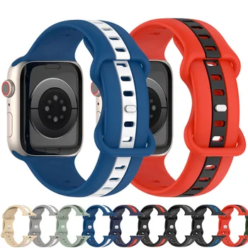 Силиконов ремък за Apple Watch Band 44 мм 40 мм и 49 мм 41 мм 45 мм 42 мм 38 мм 44 45 мм гривна iwatch Ultra series 7 se 3 4 5 6 8 каишка