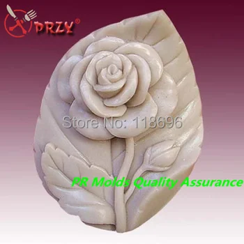 Силиконова форма за сапун с рози и листа, форма за украса на торта, благородна форма за собственоръчно сапун брой: SO397