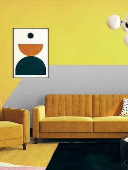 Скандинавските обикновена сиво-жълти тапети, модерна всекидневна, спалня, фонова боядисване, тапети за стените, Papel Contact