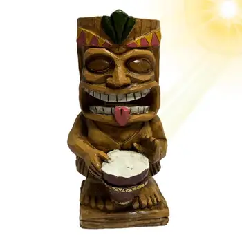 Статуята на маите Декоративна Статуетка на Маите Градинска Статуя на икономия на енергия за Външно Усмихнато Лице Тотем Слънчева Светлина Смола