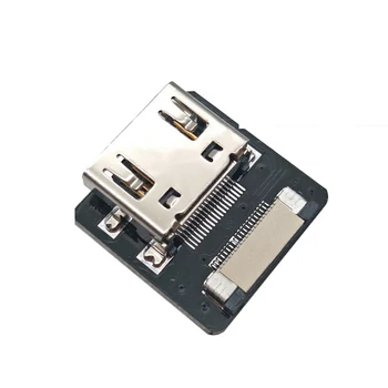 Съвместим с HDMI Гъвкав Плосък Кабел конектор за Raspberry Pi 4B/3Б +/3Б/2B с наклон под ъгъл 90 градуса, съвместими с HDMI Коляно адаптер