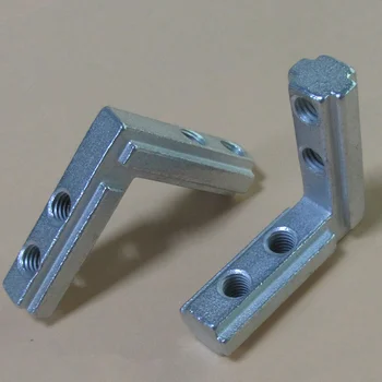 Т образен конектор L тип 90 градуса GB4040 алуминиев профил Вътрешен ъглов свързващ скоба с винт M6 1бр