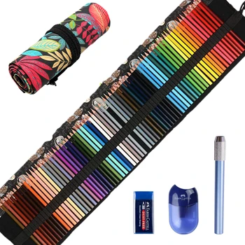 Цветни моливи премиум-клас, набор от цветни моливи, ръчно изработени, холщовая обвивка за моливи, допълнителни аксесоари в комплекта подарък моливи за празника