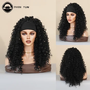 Черна перука с къдрава коса за черни жени с дължина до раменете, огнеупорни синтетични перука за партита, ежедневна употреба, афро-женски перука
